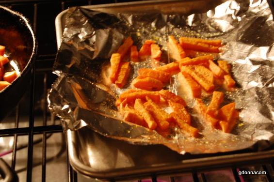 Sweet potato fries and cubes